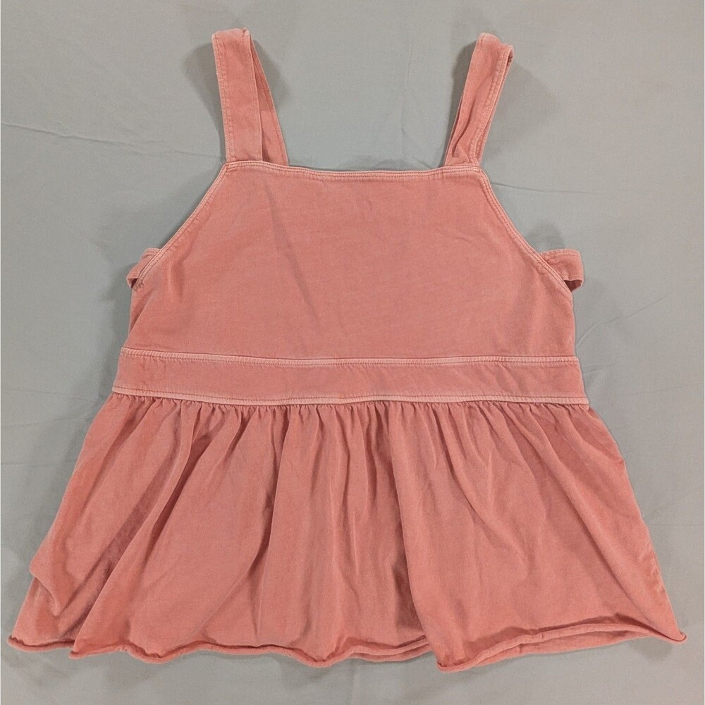 Abound Size Medium Peach Cotton Square Neck Tank Top Side Cut Out